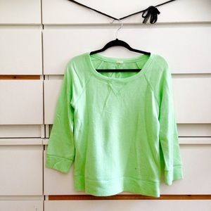 J Crew • summerlight terry sweater neon/lime green